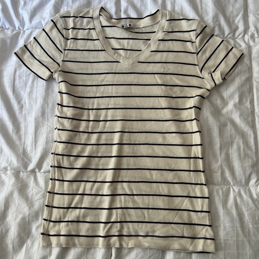 Three Dots Striped Tee (Small)